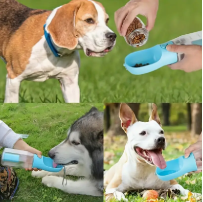 Bottiglia per Animali Domestici con Dispenser per Cibo. -1